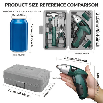 Handheld Drill and Hammer Set