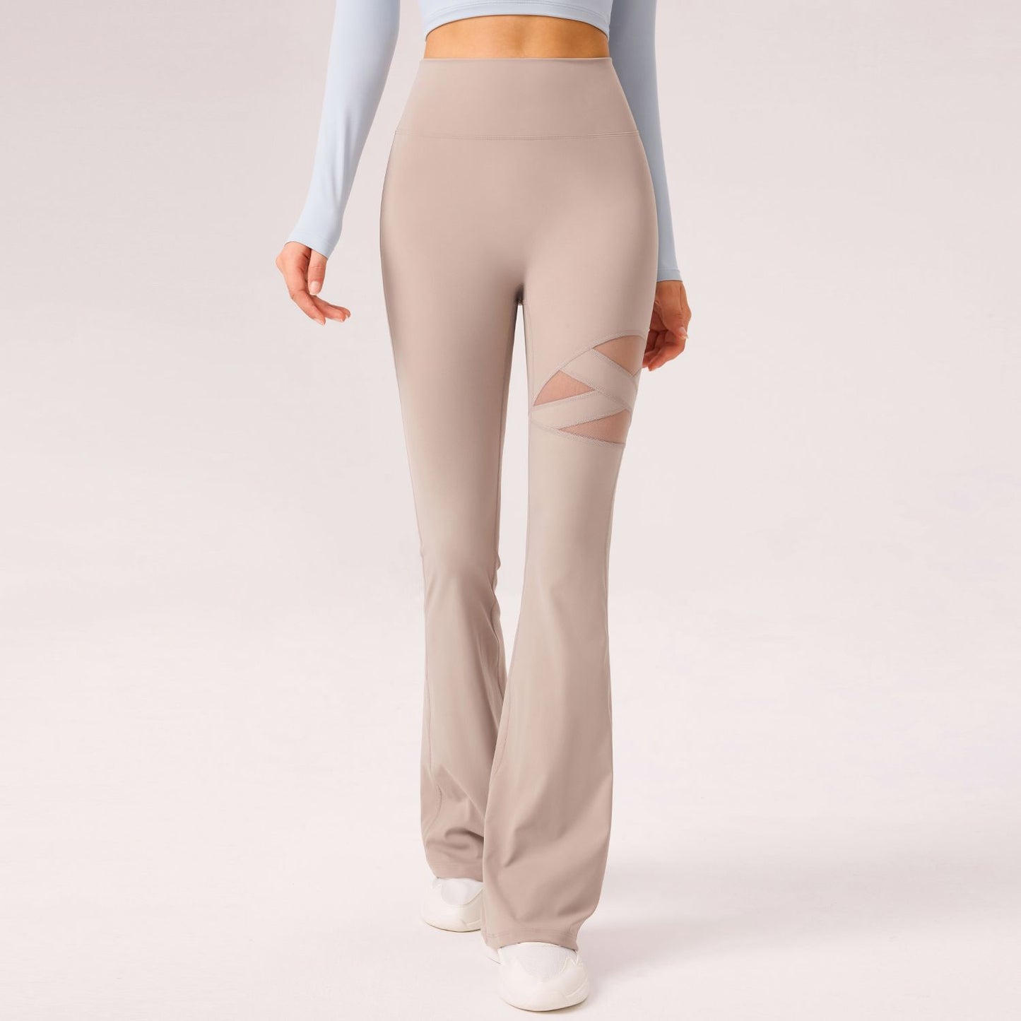 Cross Mesh Flare Leggings
