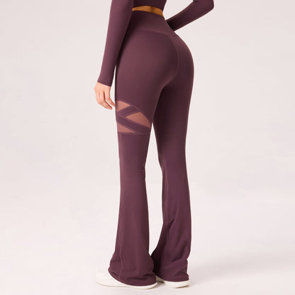 Cross Mesh Flare Leggings