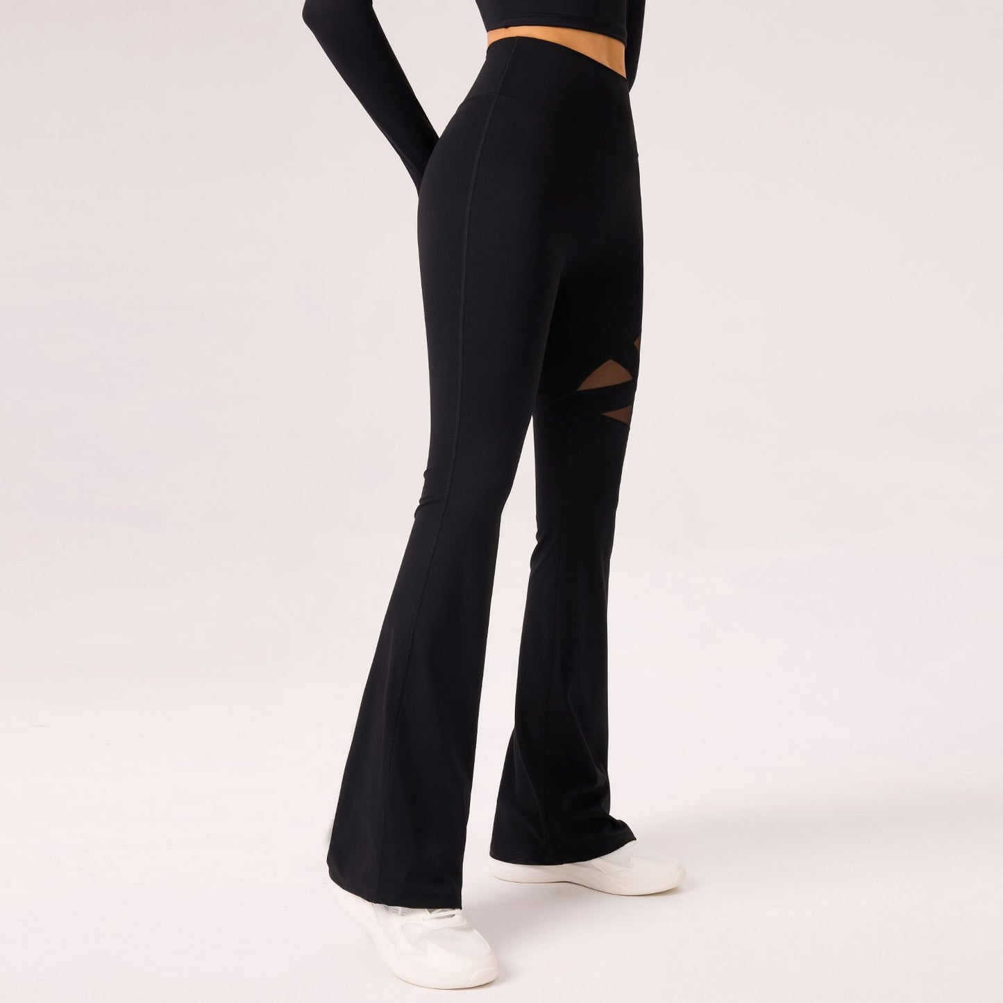 Cross Mesh Flare Leggings